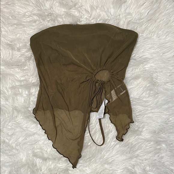 SHEIN Tops - NWOT SHEIN Olive Green Strapless Top